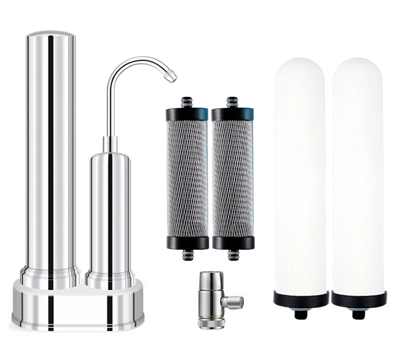 
Mini Machine For Hom Washable 2 Stages Durable 304 Food Grade Stainless Steel Desktop UF Water Purifier Filter 