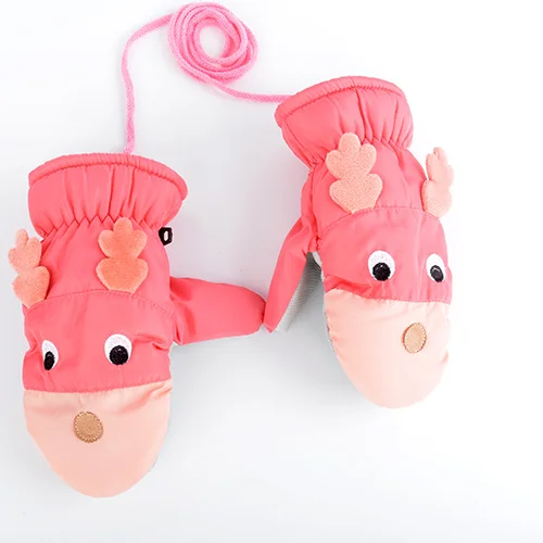 Winter Children Thicken Warm Ski Gloves Unisex Outdoor Waterproof Snow Mittens Extended Wrist Windproof Skiing Gloves