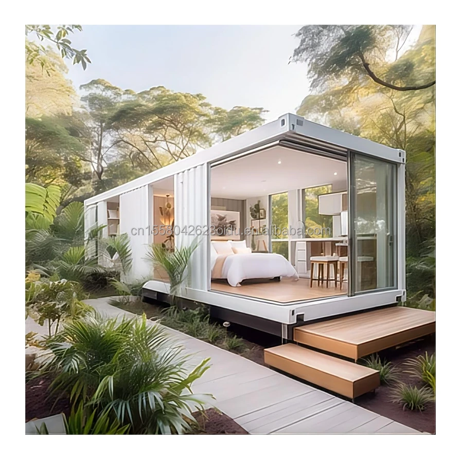 40ft Modern Design Container Homes for Hotel Use and Carport Application prefabricated shop house