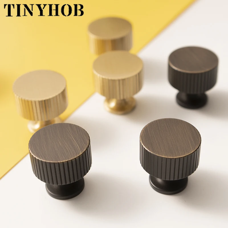 Brass Handle Drawer New Style Nordic Simple Light Luxury Modern Cupboard Wardrobe Door Pure Brass Handle and Knob C-3720-2