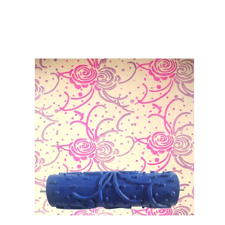 Factory Price Newest wall painting coating oil 7 inch decorative rubber rodillos design patterned texture roller