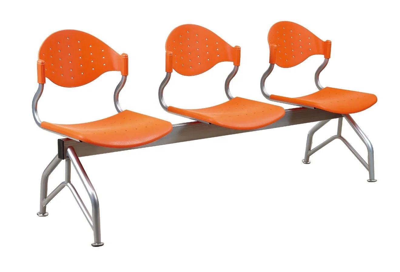 Modern China Manufacturers Airport Steel Chair High Back Cushion Waiting Bench Steel Link Chair