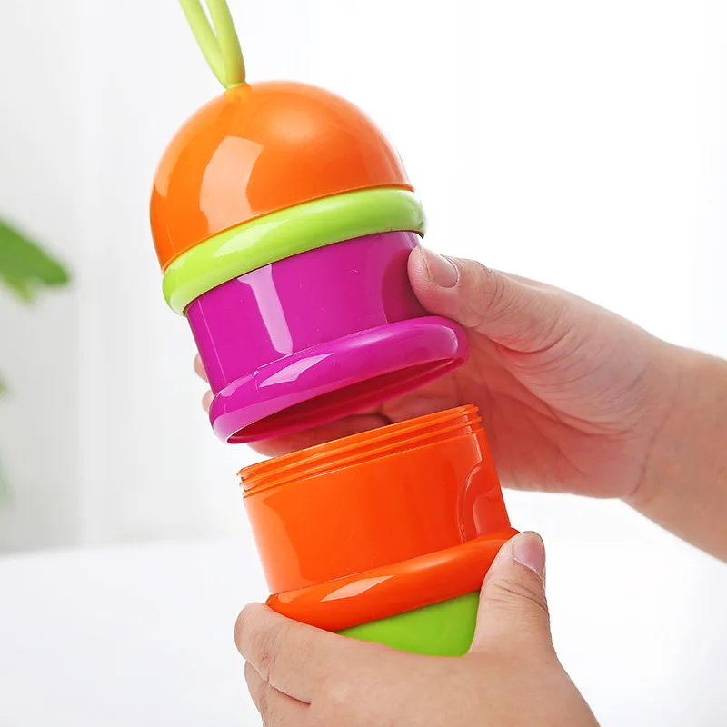 Manufacturers Direct Color Children Convenient Three-layer Milk Powder Box With Independent Layering