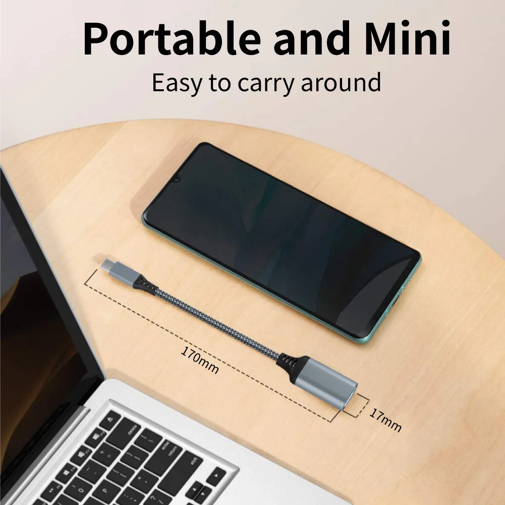 USB C to USB Adapter, Type C 3.0 OTG Cable On The Go Type C Male to USB A Female Adapter Compatible with MacBook