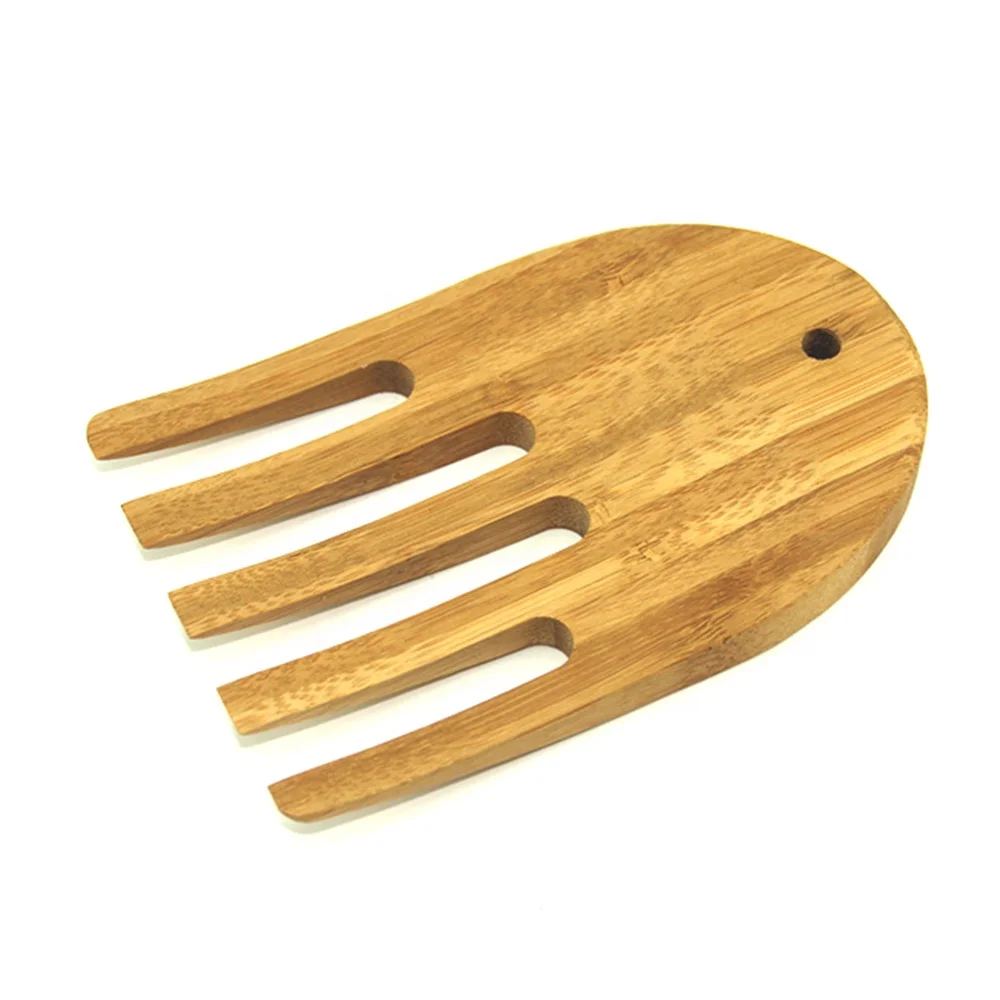 wood fruit salad serving hand bamboo salad server wholesale