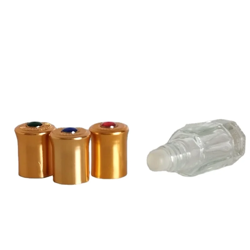 3ML 6ML 12ML Holy Water Glass Bottle Octagonal Roller Bottles Storage Arabic Perfume Attar Oud