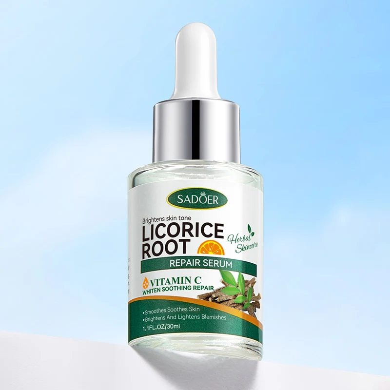 SADOER Wholesale Private Label Licorice VC High Quality Hydrating Whitening Brightening Facial Serum Skin Care Beauty Product