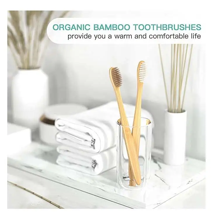 Wholesale 100% Eco Biodegradable Eco Friendly Natural Bamboo Toothbrush Kit With Charcoal Bristles