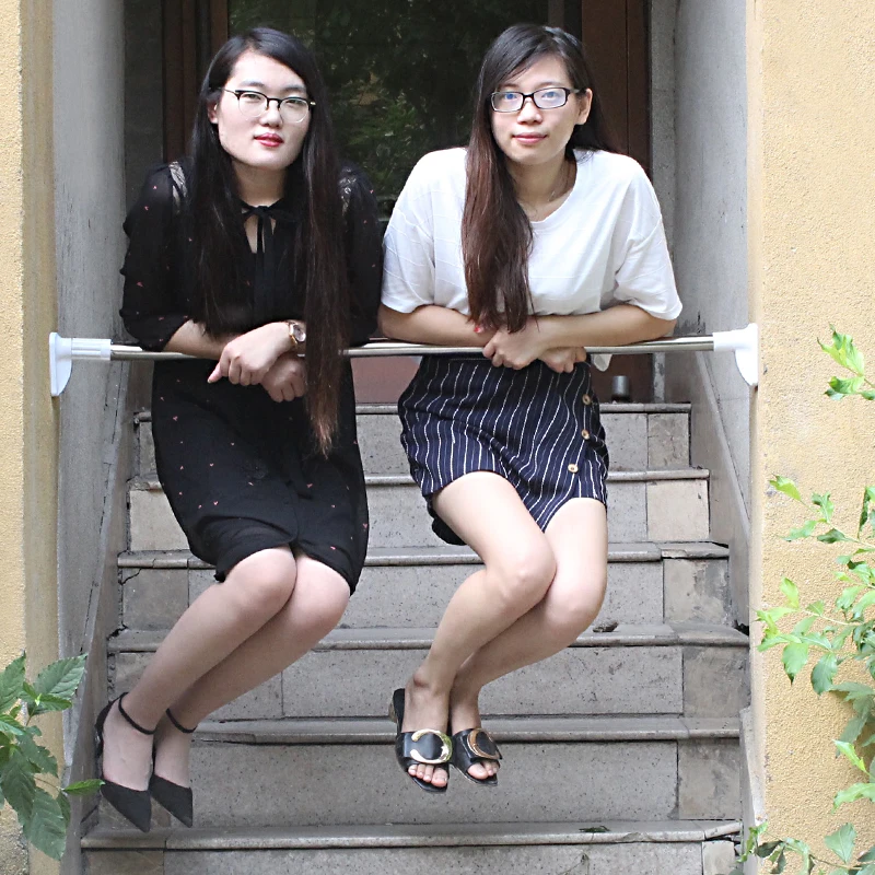 Strong Load Bearing Telescopic Rails Adjustable Shower Curtain Rod for Home Accessories