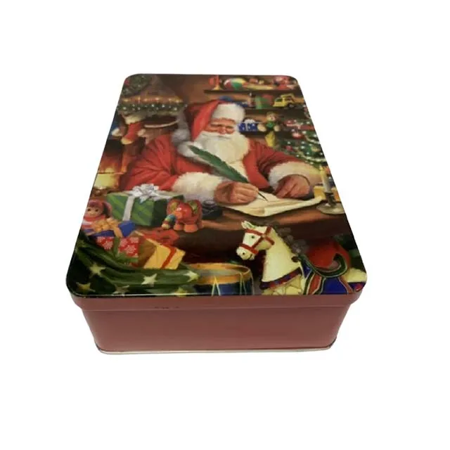 L235*W220*H55mm Hot sale USA Food grade Tin Box for Cookie Packing Metal Rectangular Tin Box Container