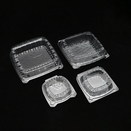5 6 8 9 Inch Disposable PET Hinged Takeout Container Clear Clamshell Food Container With Hinged Lid For Dessert Cake Fruit Salad