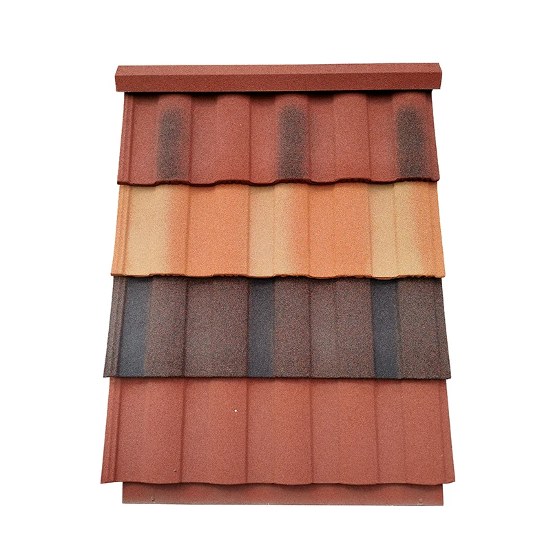 Double Roman Roof Tiles Prices Metal Roof Ridge Stone Coated Metal Roofing Tile
