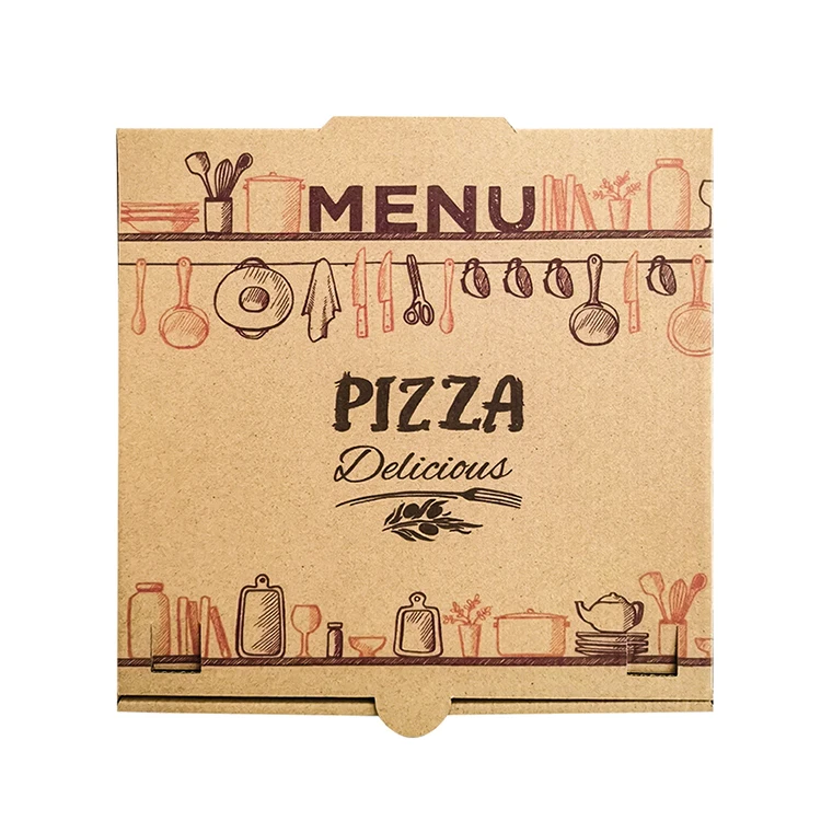 Y61 wholesale fancy design cheap Kraft Corrugated Paper Board Pizza Packing Boxes with your own logo 9 inch