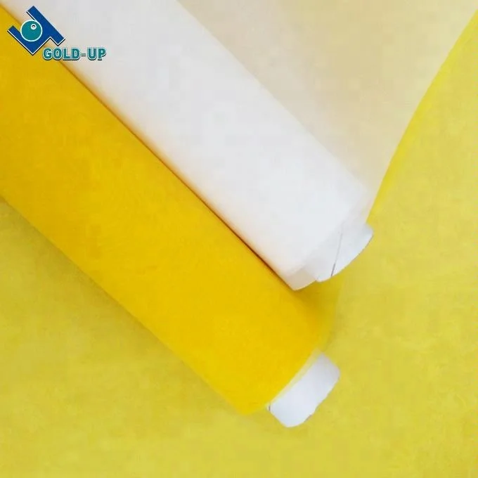 Gold-up 100% monofilament polyester silk screen printing mesh for porcelain /cloth/textile/ PCB printing