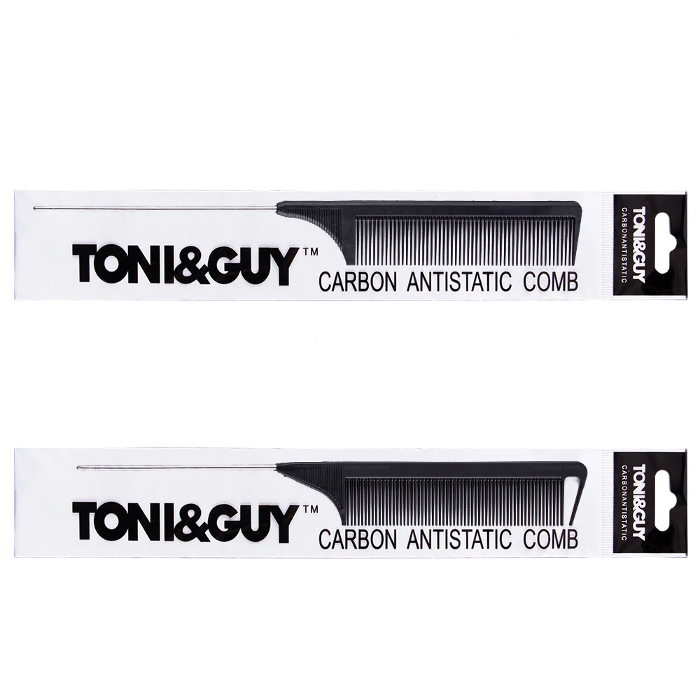 Wholesale TONI&GUY Stainless Steel Cutting Comb Professional Antistatic Parting Long Pin Tail Comb with Logo for Hair Braids