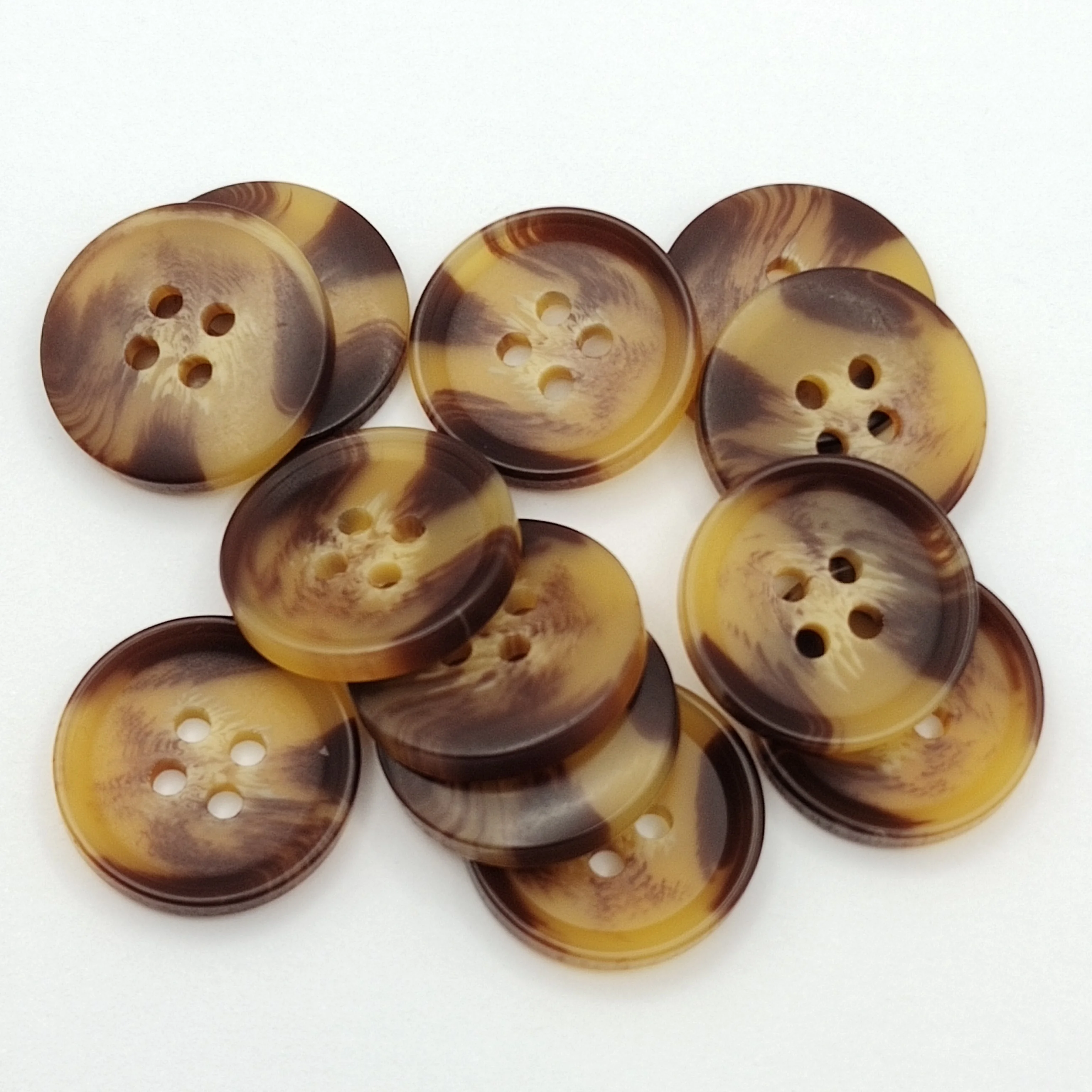 Wholesale Fake Bull imitate horn button polyester material chalk Resin Shirt Coat Button