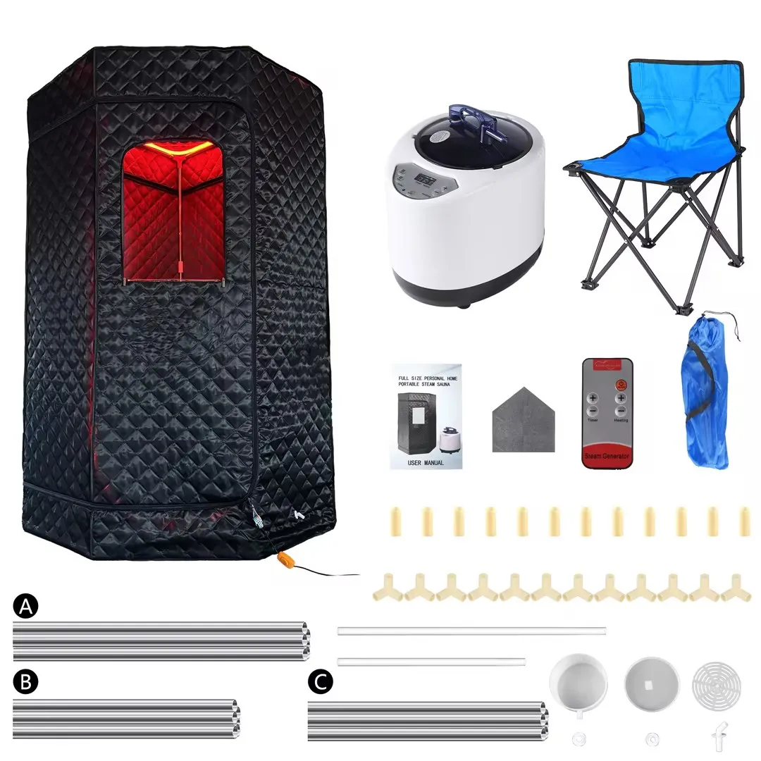 Wholesale  Portable Steam Sauna Full Body Sauna Spa for Home Relaxation With 4L Sauna Heater and Led Light