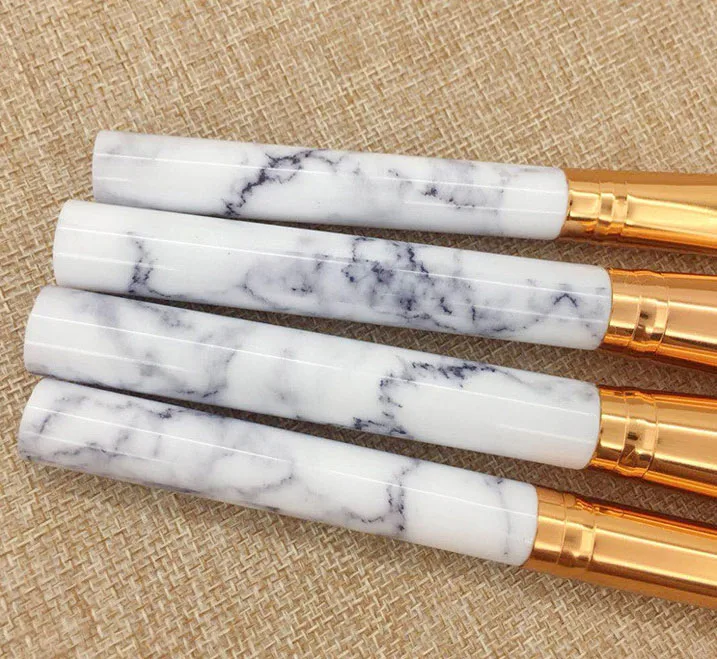 Saiyii Wholesale 10Pcs White Marble Makeup Brush Super Soft Professional Powder Eye Shadow Brush Set Makeup