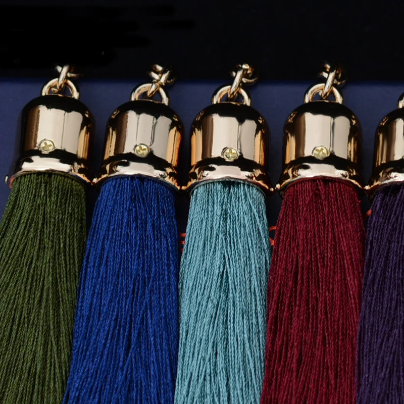 
LONGJIE tassel supplier wholesale nylon 5.5cm handmade decoration tassel for DIY keychain and jewelry making material 