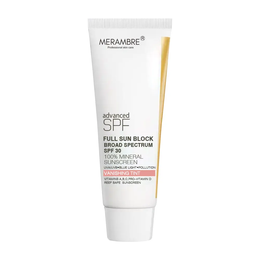 OEM Private Label Organic Broad Spectrum SPF 30 100% Mineral Sunscreen Vanishing Tint Daily Defense UVA UVB Sunblock Moisturizer