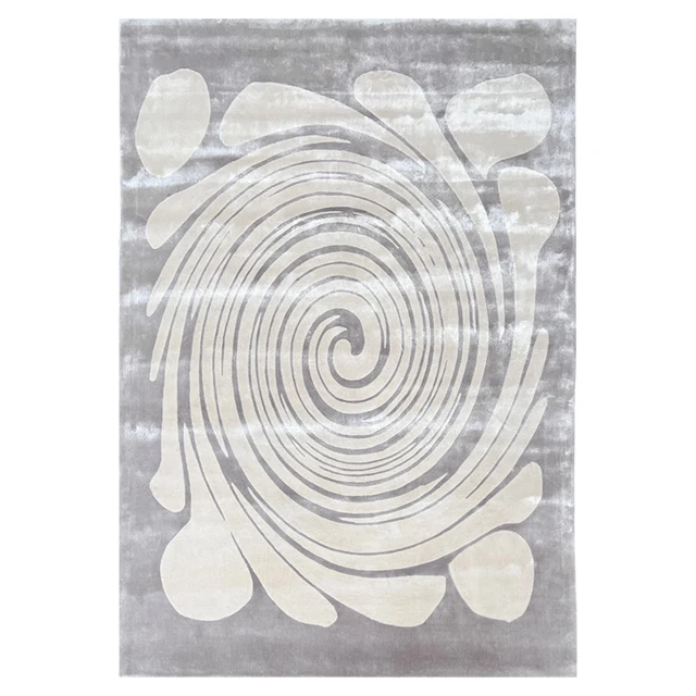 Handmade Natural Bamboo Fibre Rug Moisture Resistant Soft Modern Style Carpet Home Office Tufted Washable Bedroom Living Room