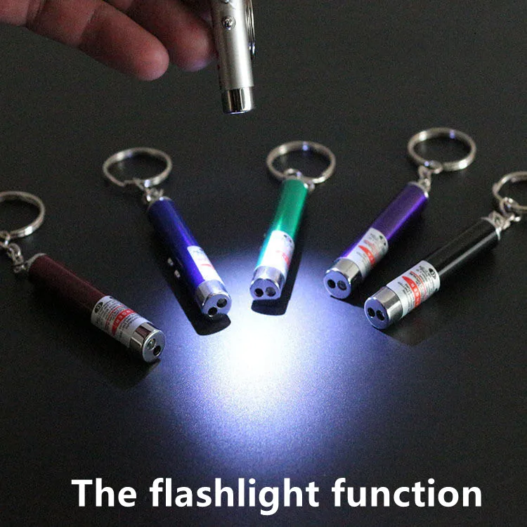 Factory direct sale  2 in 1 LED Laser Pointer Cat Interactive Toy  Cat Mouse Chasing Toy Funny  Cat Toys with metal keychain
