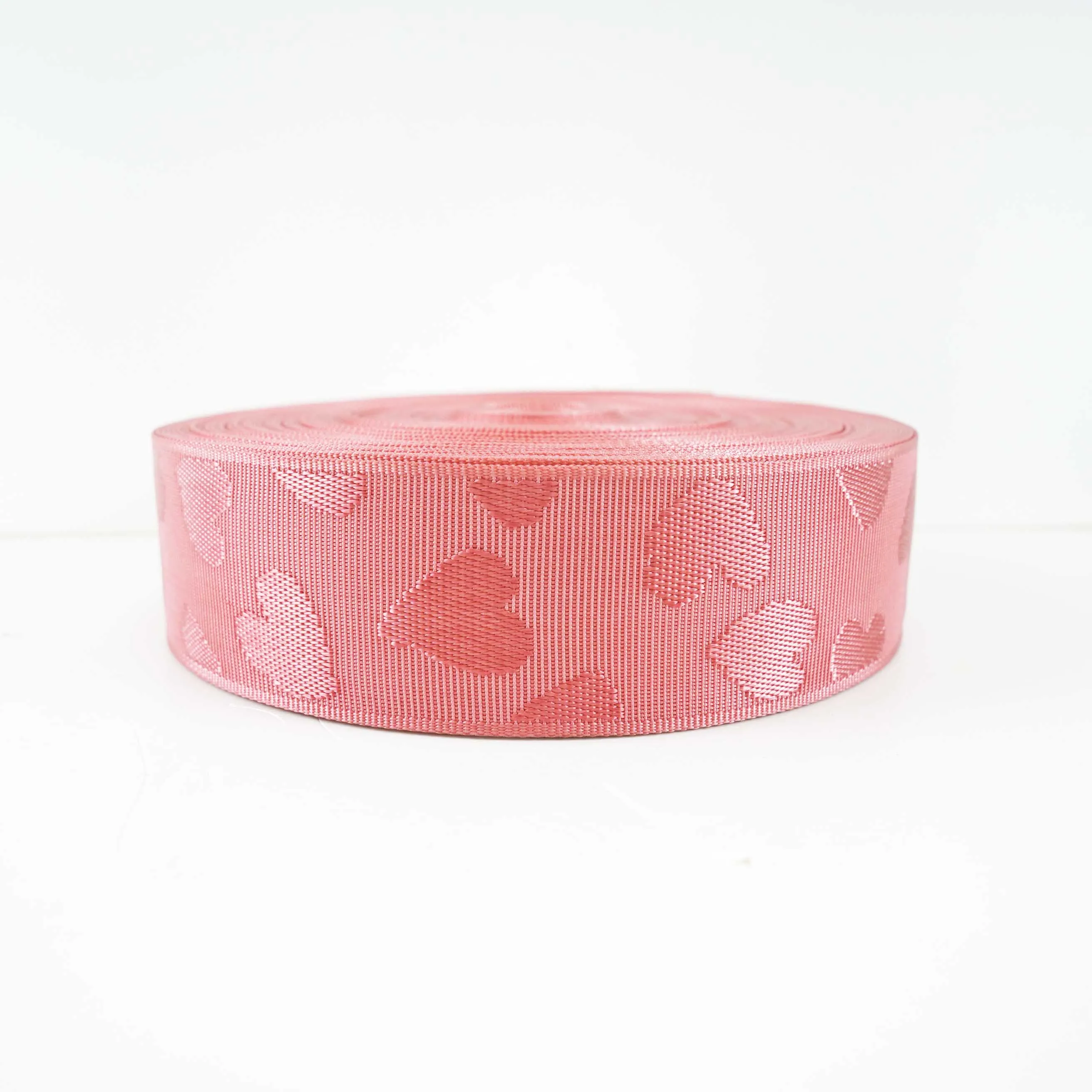 Customized Logo Jacquard printed heart pattern Nylon webbing Belt tape for Bag shoulder strap