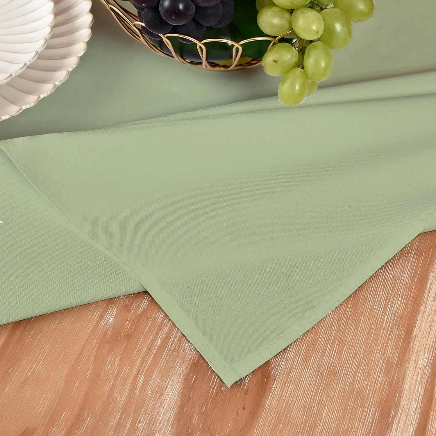 Cheap Wholesale Sage Green Round Rectangle Square 100% Polyester Table Cloth Tablecloth for Wedding Party Outdoor