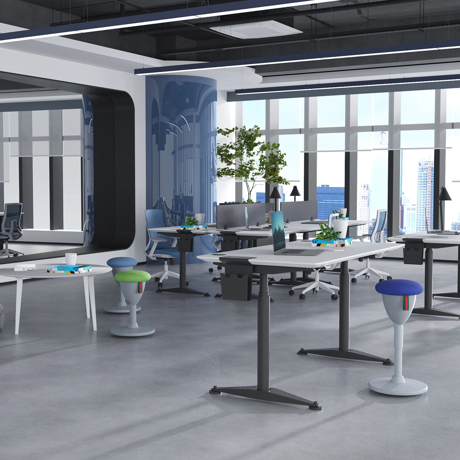 High Quality Custom Logo Standing Desk Office Swivel Chair Adjustable Wobbly Stool with Logo Feature Balance