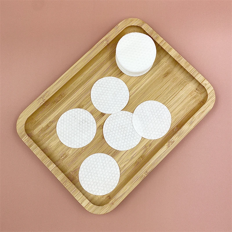 FZ03 Manufacturer produce nonwoven natural embossed dots cotton pads round for face