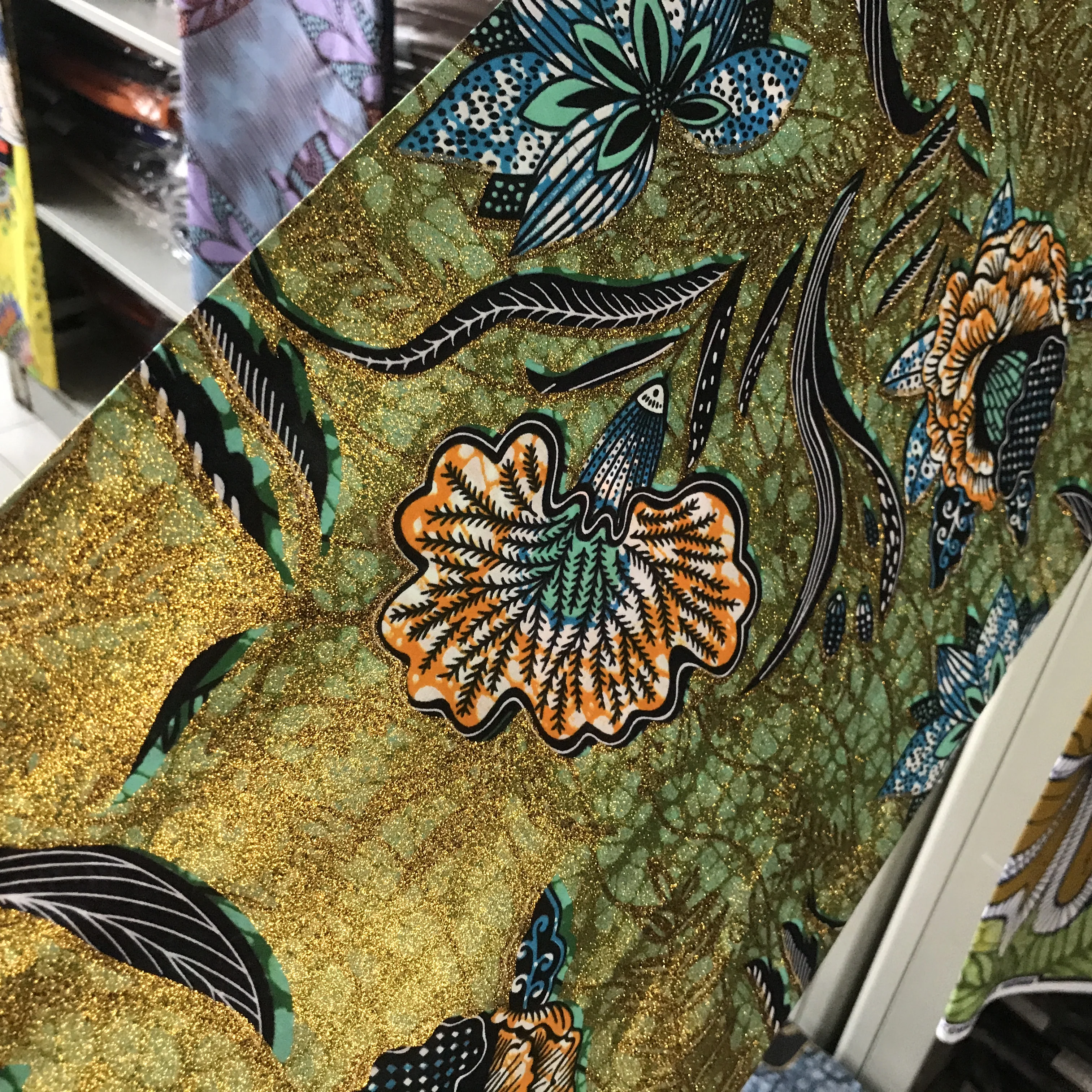 Hot Sell 100% Cotton Super Gold Wax Prints Golden African Ankara Fabrics