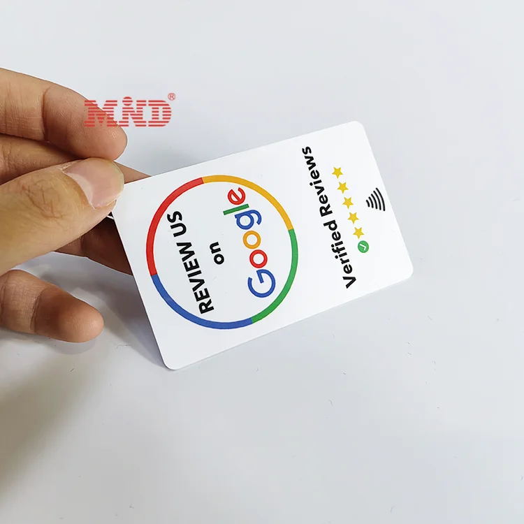 Plastic Custom Logo QR Code RFID NFC Google Review Scan Card