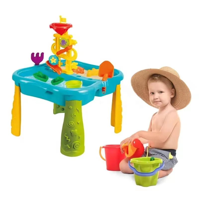 Summer Toddlers Sensory toy beach table toys Sand Water Table Beach set with 25Pcs Toys Sand N Surf