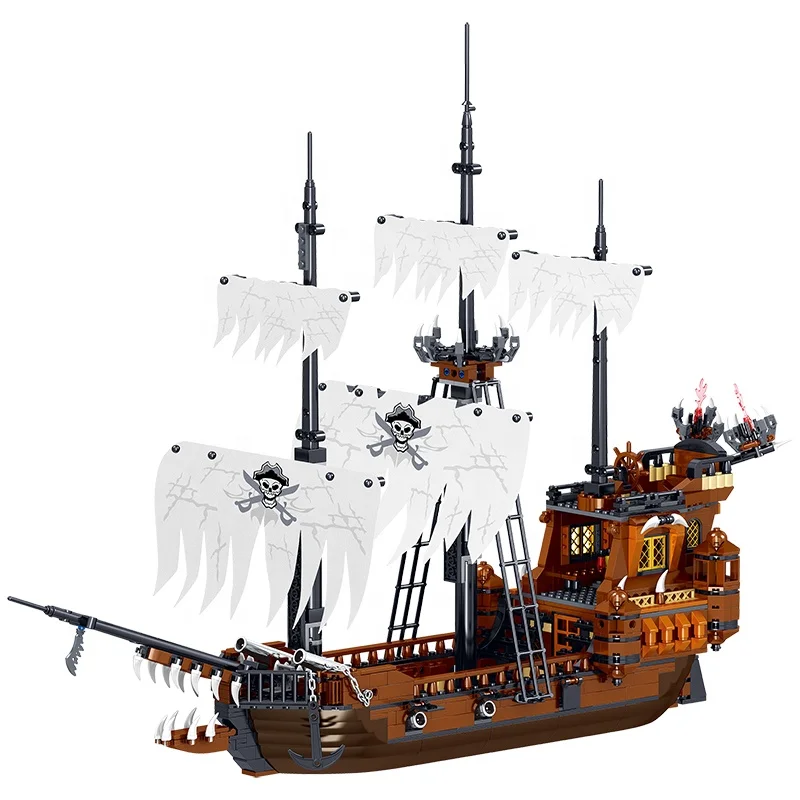 Hottest Sale Plastic Kids toys Pirates Ship Model Brick Building Block Sets Children Toys