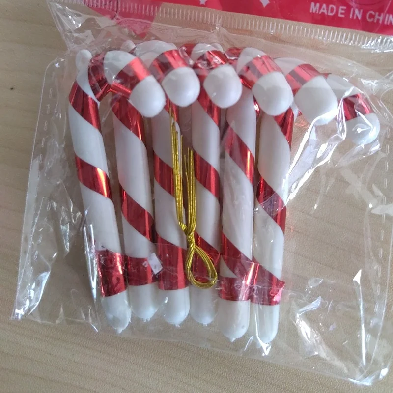 Candy Cane Ornament Candy Cane Decoration Christmas Luxury Christmas Ornaments Glitter Twisted Plastic Candy Cane for Xmas Tree
