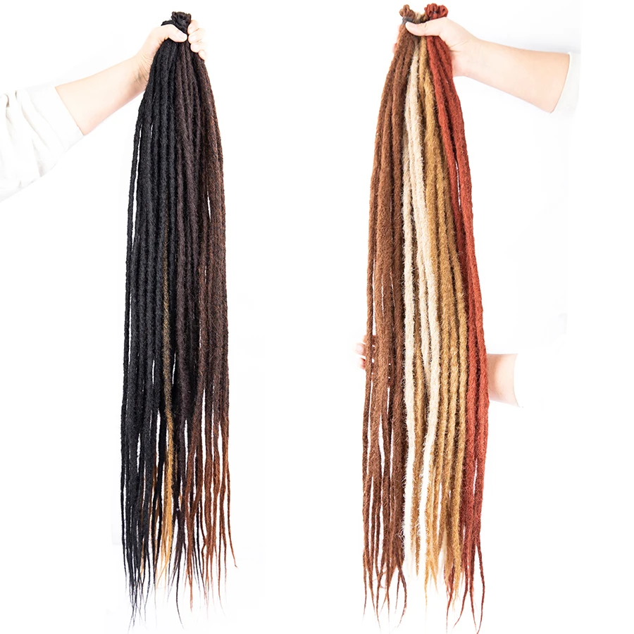 Natural 36 inch Dreadlock Extensions Soft Dreads Single Ended Dreadlocks for Women and Men