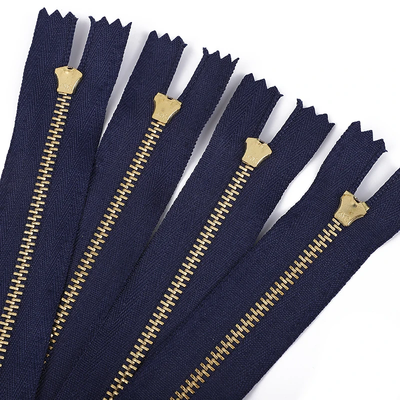 Manufacture Wholesale 3# 5# Metal Zipper Close-end High Quality Custom Zipper Auto Lock YG Brass Slider For Jeans Bags Garments