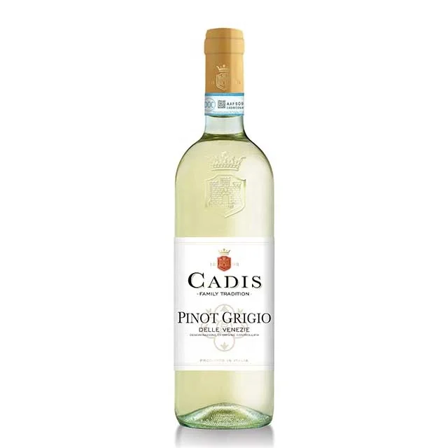 Italian White wine - Pinot Grigio delle Venezie - Cadis - Glass Bottle 0,75 - Color: Straw Yellow - Palate: Dry