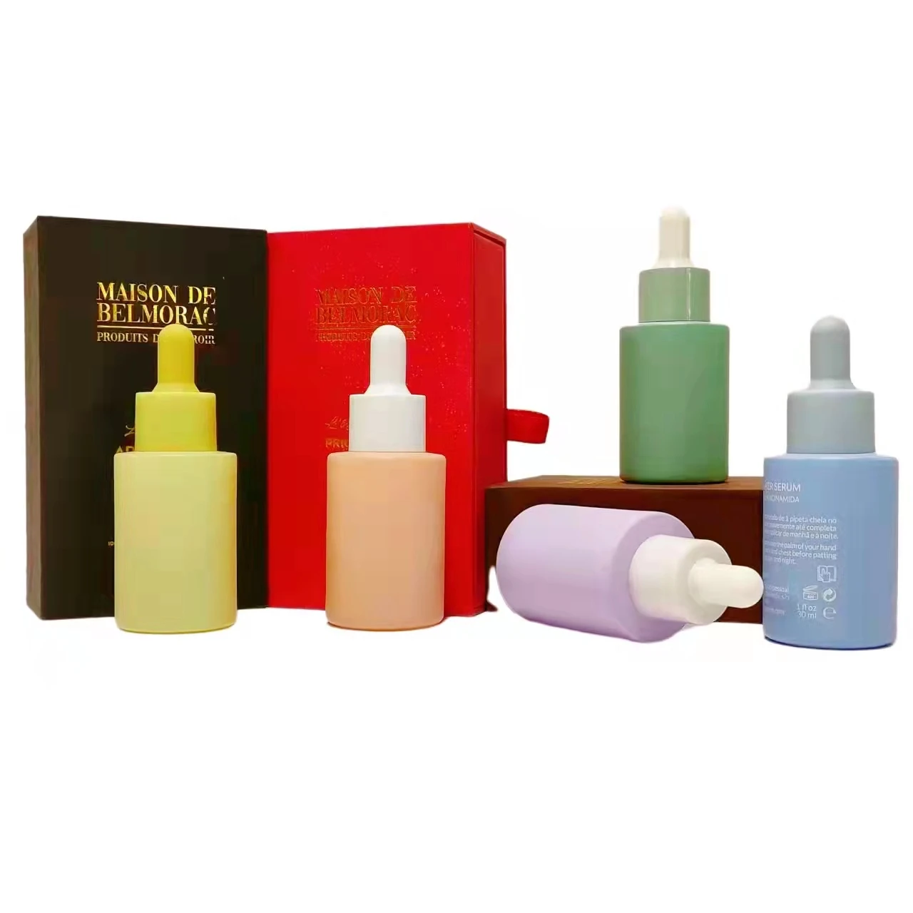 Luxury Empty 15ml 30ml Frosted Glass Face Oil Serum Bottle Packaging 30ml 50ml Glass Pump Cosmetic Serum Oil Dropper Bottle