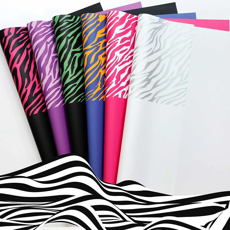 Wholesale Custom Korean Flower Bouquet Packaging Materials Waterproof And Tear-resistant Printed Zebra Pattern Gift Paper