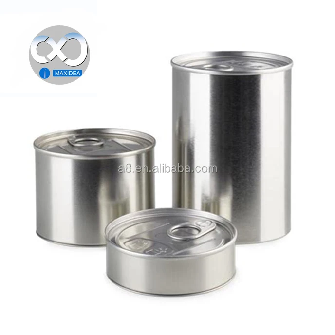 
100ml empty mint dry food tin cans with plastic lid and stickers 