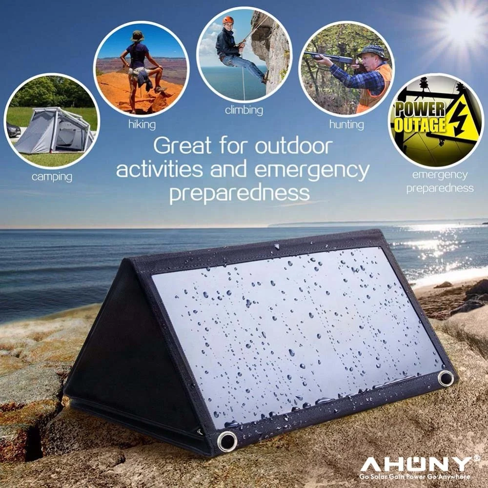 
21w solar charger quick charge technology mppt over voltage current charging protection for smartphone powerbank hiking climb rv 