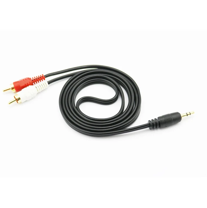 10m length long 3.5mm aux jack male to 2 rca male  cable splitter cable