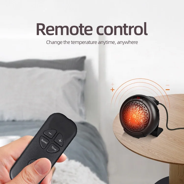Wholesale remote control mini small plug in air heating machine radiator portable electric heater fan