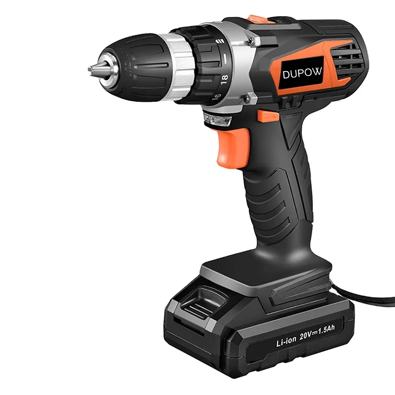 DUPOW CT02002 18 + 1 Регулировка крутящего момента электрическая дрель 20 в литий-ионная аккумуляторная дрель/привод