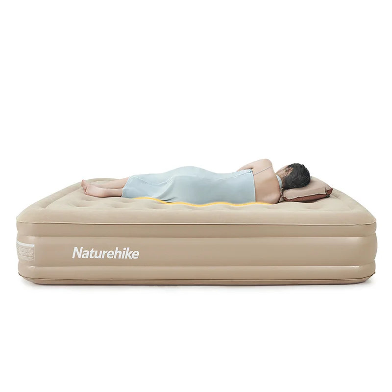 Naturehike outdoor camping air bed sleeping pad pvc heightened air mattress with Built-in pump