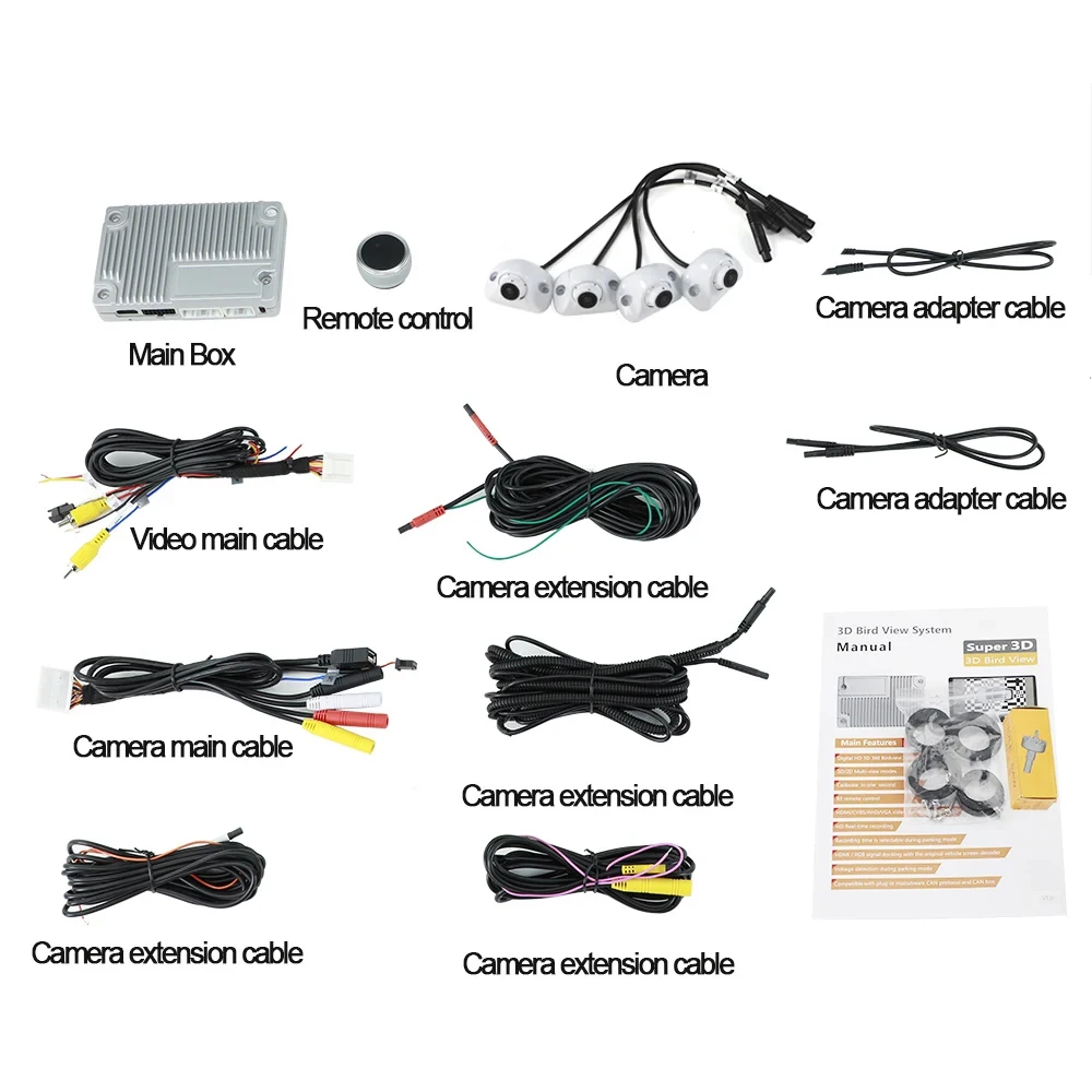 Car Van Sony 225 3d Pro Bird View System With White Color Camera