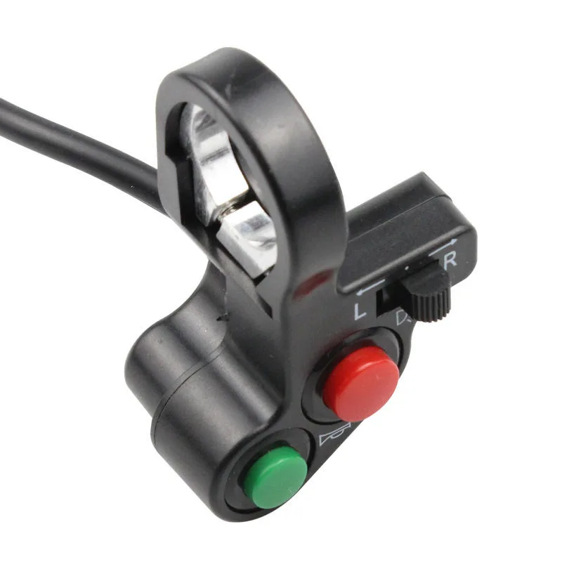 Motorcycle Electric Bike/Scooter Light Turn Signal&Horn Switch ON/OFF Button W/Red Green Buttons 22mm Dia Handlebars
