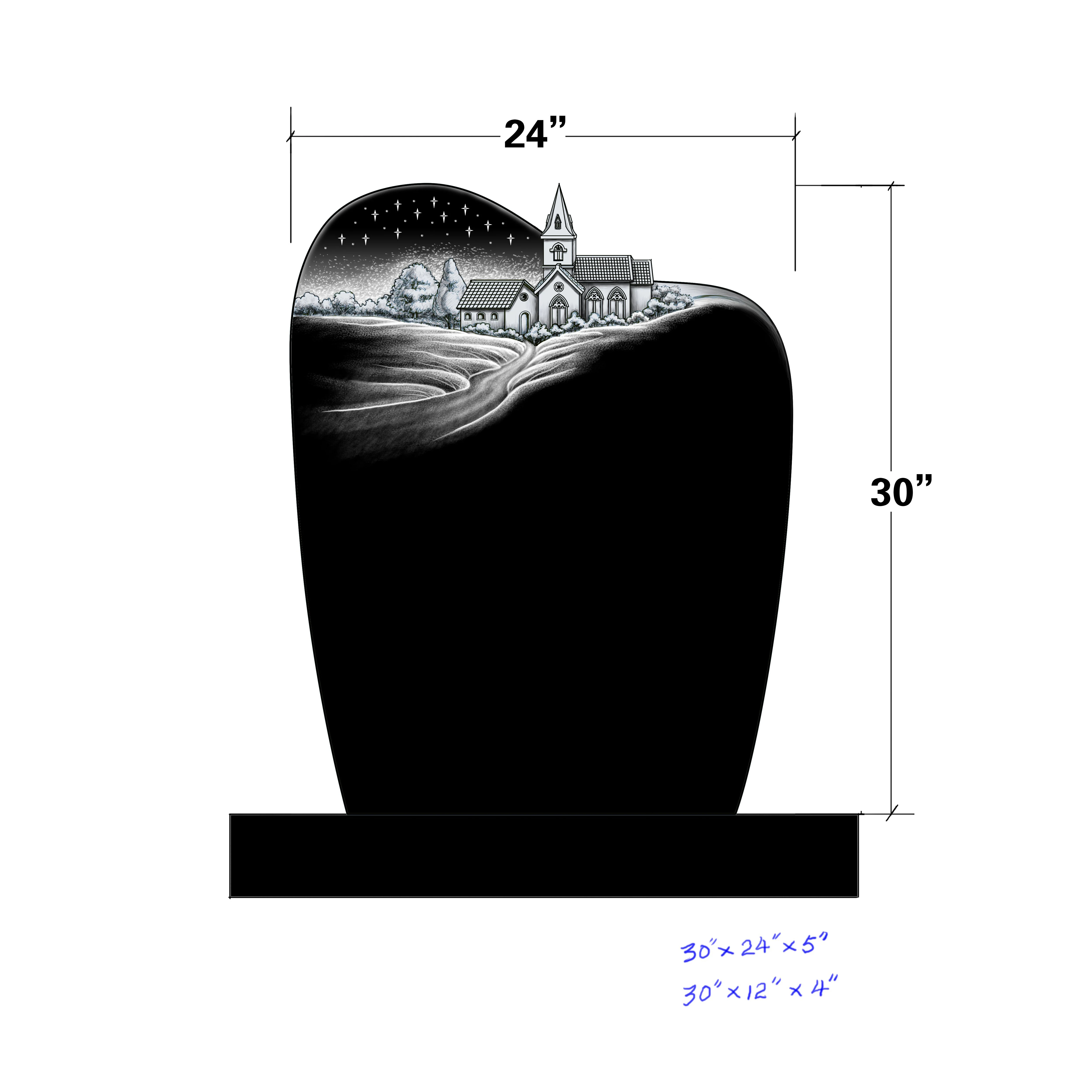 Custom Scenic Sculpture European Style Black Polished Granite Africa Impala Headstones
