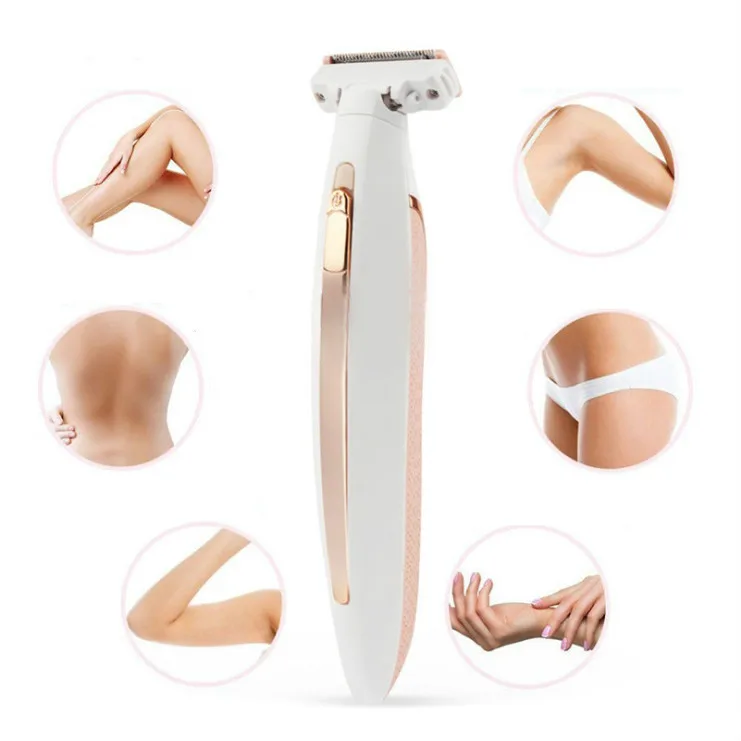 
2021 LED Luminous Waterproof Lady Men Trimmer Shaver Rechargeable Electric Body Shaver Body Hair Removal Depilator Cleaning Tool 